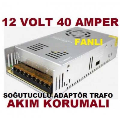 12 Volt 40 Amper Smps Adaptör 40a Fanlı Trafo