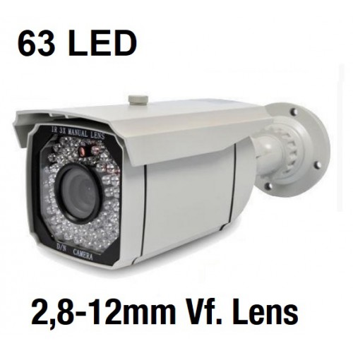 AS-63 2MP 63 LED 2,8-12mm Varifocal Lens Ahd Güvenlik Kamerası