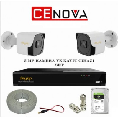 2 Kameralı AHD 5 MP Güvenlik Kamera Seti CENOVA DAYZİP