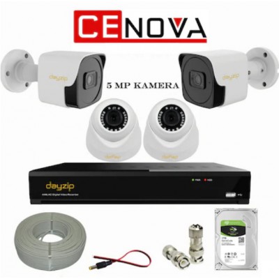 4 Kameralı AHD 5 MP Güvenlik Kamera Seti CENOVA DAYZİP
