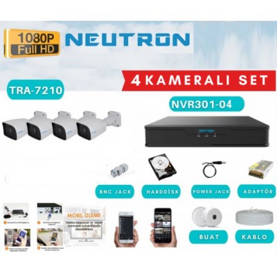 NEUTRON 4 Kameralı 2MP AHD Set 500gb harddiskli hazır set