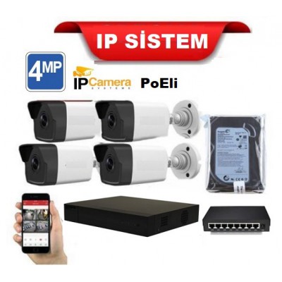 ST-58 4 Kameralı 4MP ULTRAHD IP Kamera Seti