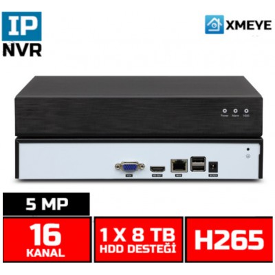 N-716 16 KANAL NVR 5MP H265 İp Kamera Kayıt Cihazı