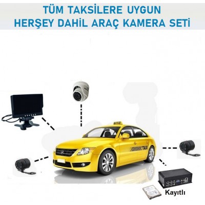 Herşey Dahil 1.3MP Kayıtlı Taksi Kamera Sistemi