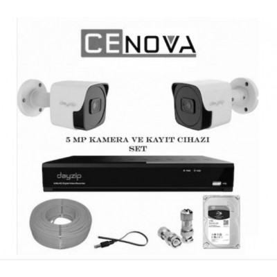 2 Kameralı AHD 5 MP Güvenlik Kamera Seti CENOVA DAYZİP