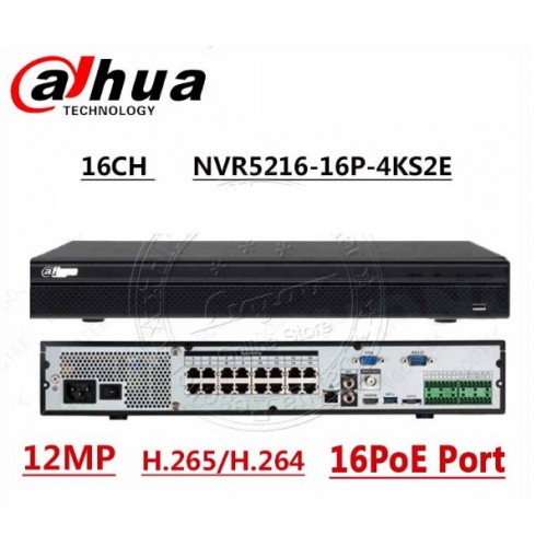 Dahua NVR5216 16P 4KS2 16 Kanal NVR Kayıt Cihazı