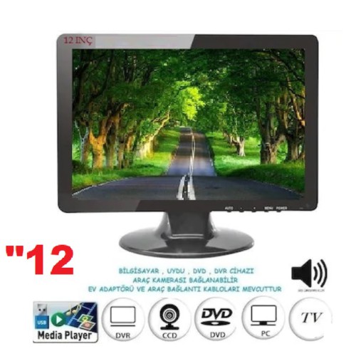 IC-1205 HDMI/VGA/RCA/BNC Video Girişli 12 inch Monitör