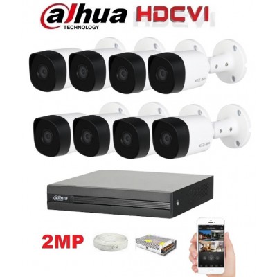 DAHUA 8 KAMERALI 2MP FULLHD GÜVENLİK KAMERA SETİ