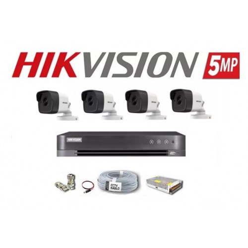 4 Kameralı 5MP HD Tvi Hikvision Güvenlik Kamera Seti