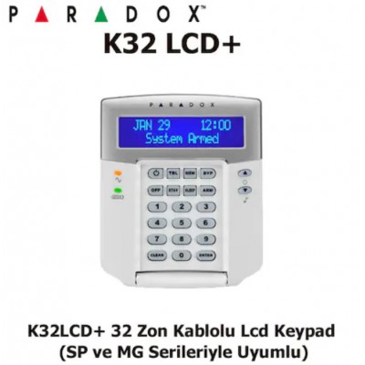 Paradox K32LCD+ 32 Zon Kablolu Lcd Keypad 