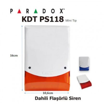 Paradox KDT PS118 Flaşörlü Dahili Siren- Mini Tip