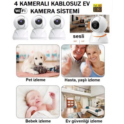 ST-79 4 Kameralı Kablosuz Wifi Ev Kamera Sistemi