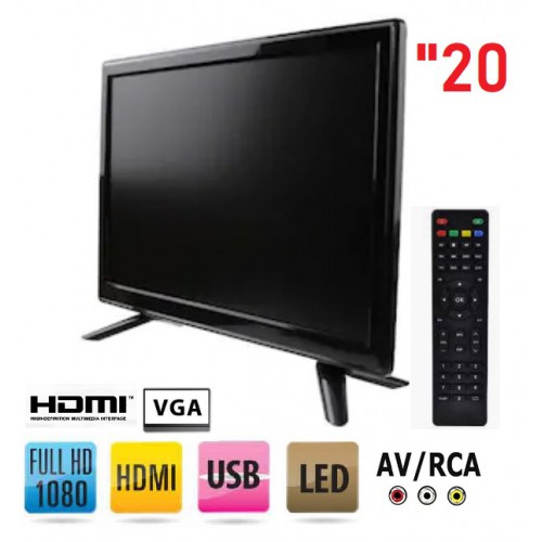 20 inch FullHD Vga-HDMI-Rca-USB Monitör Led Tv