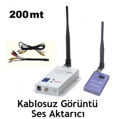 KABLOSUZ KAMERA GÖRÜNTÜ ve SES AKTARICI  2.4Ghz 200mt